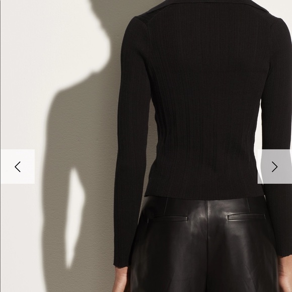 Vince Ribbed Polo Cardigan - Picture 2 of 6